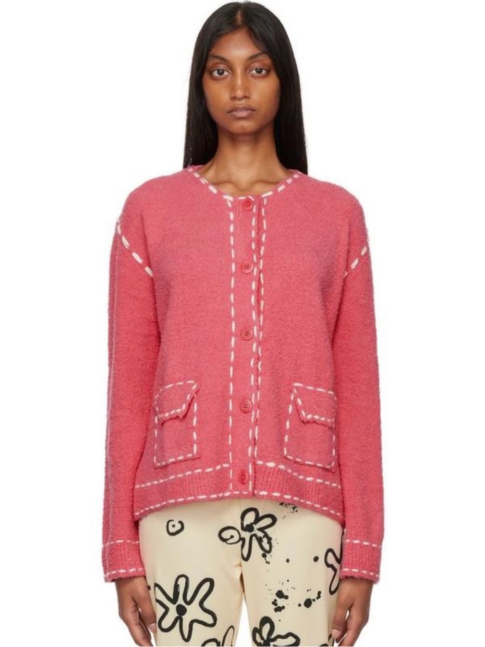 The Open Product Soft Stitch Buttoned Boucl Cardigan